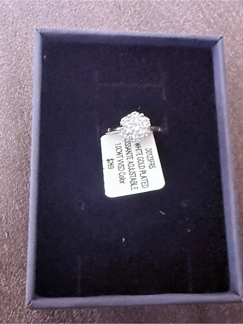 Silver-Tone Cluster 1ct 18k white gold plates Ring - Sparkling White